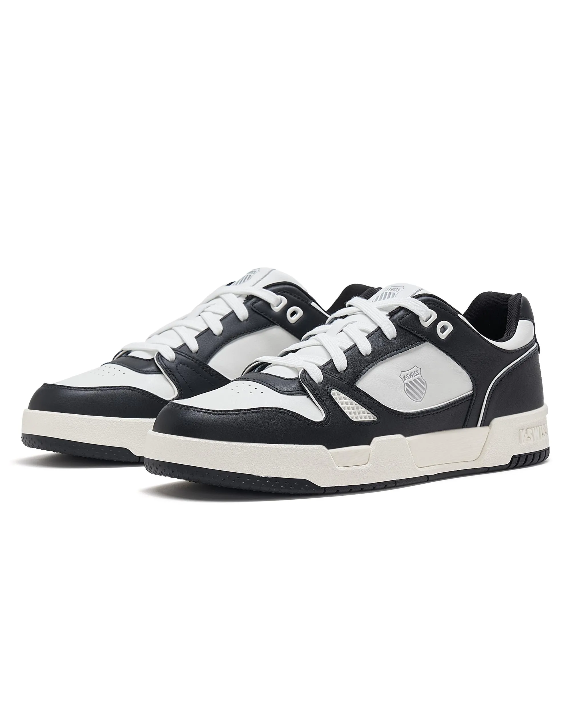 09352-102-M | MEN'S GRANCOURT LEATHER SNEAKERS | WHITE/BLACK Zero Bulk Weight