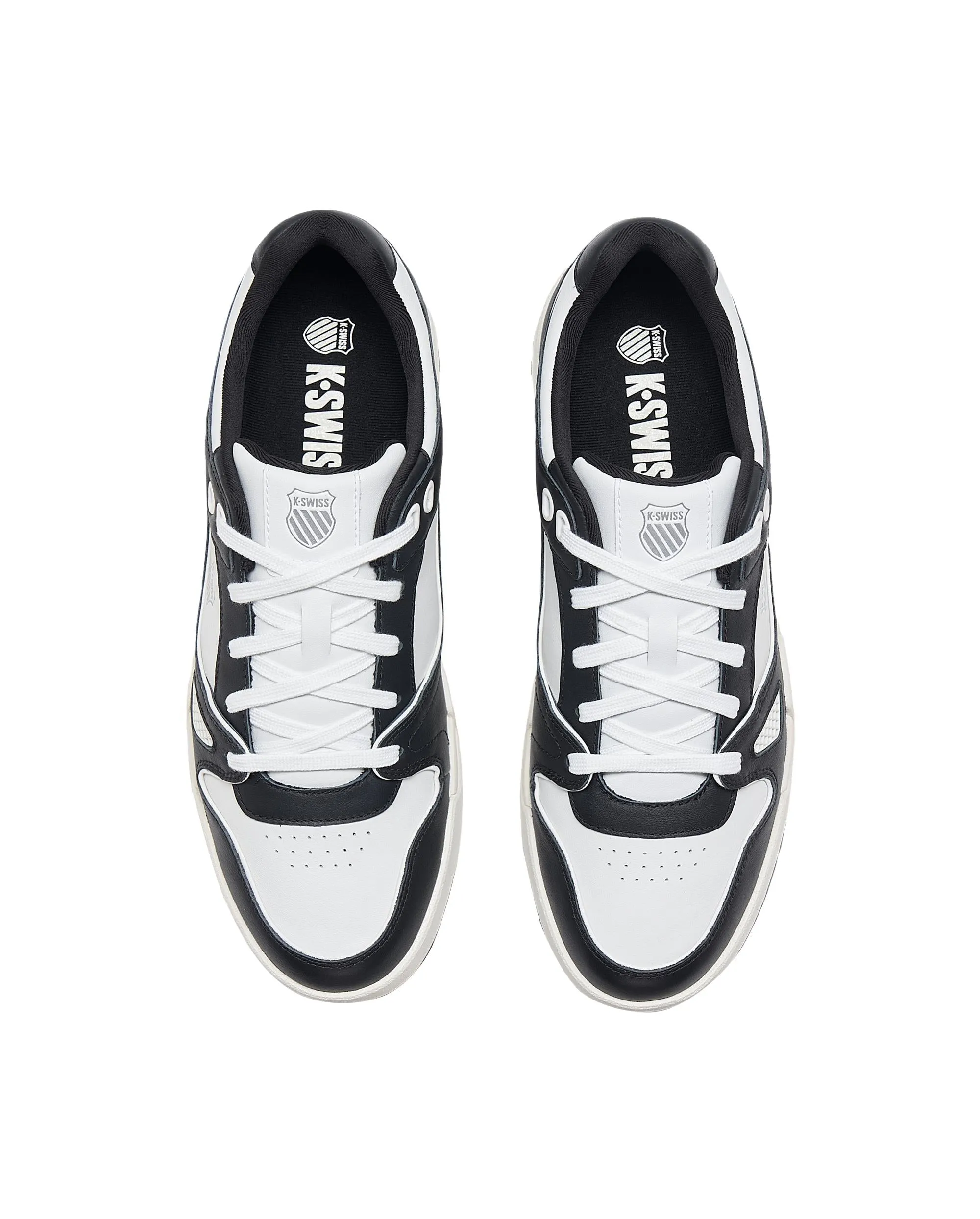 09352-102-M | MEN'S GRANCOURT LEATHER SNEAKERS | WHITE/BLACK Zero Bulk Weight