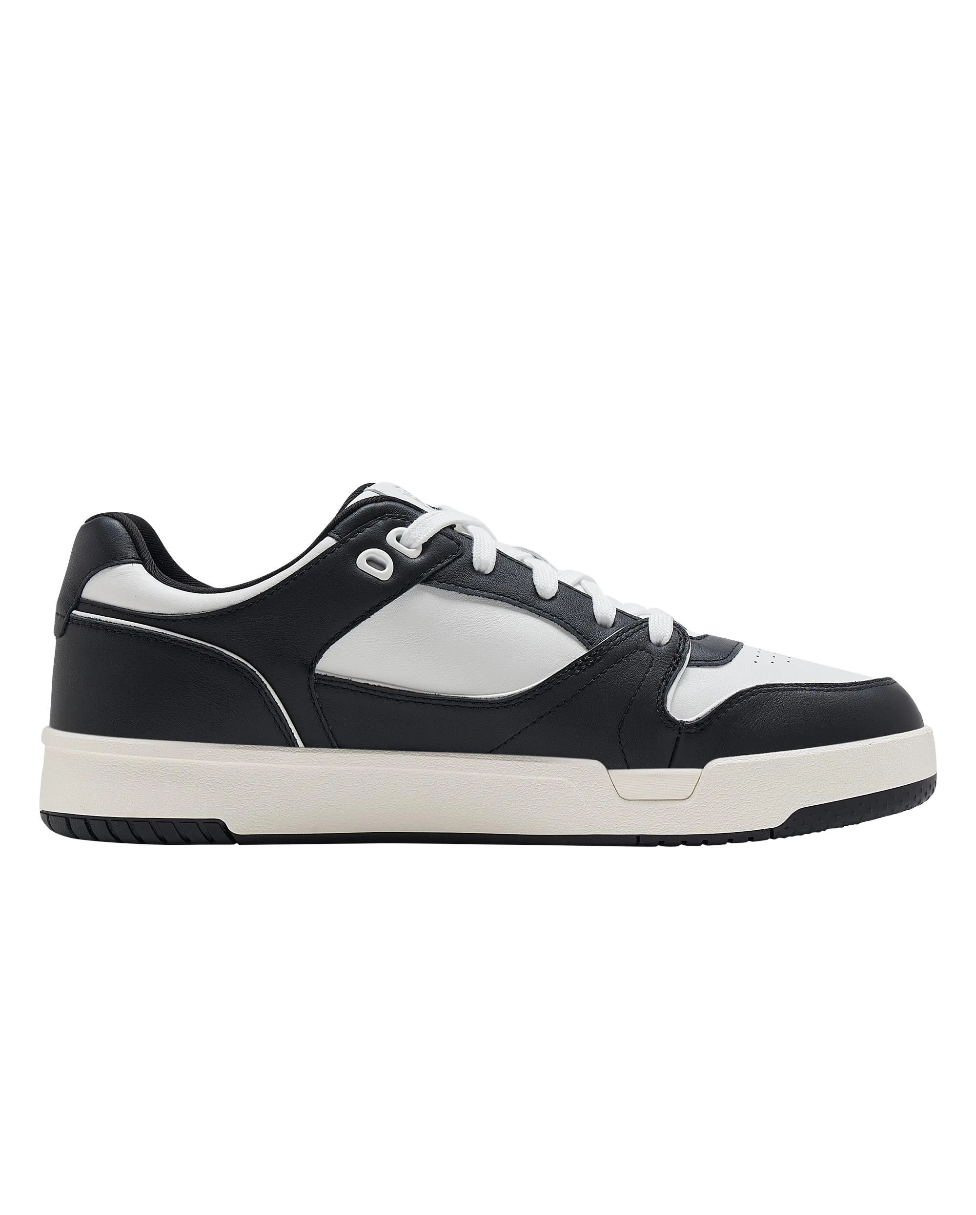 09352-102-M | MEN'S GRANCOURT LEATHER SNEAKERS | WHITE/BLACK Zero Bulk Weight