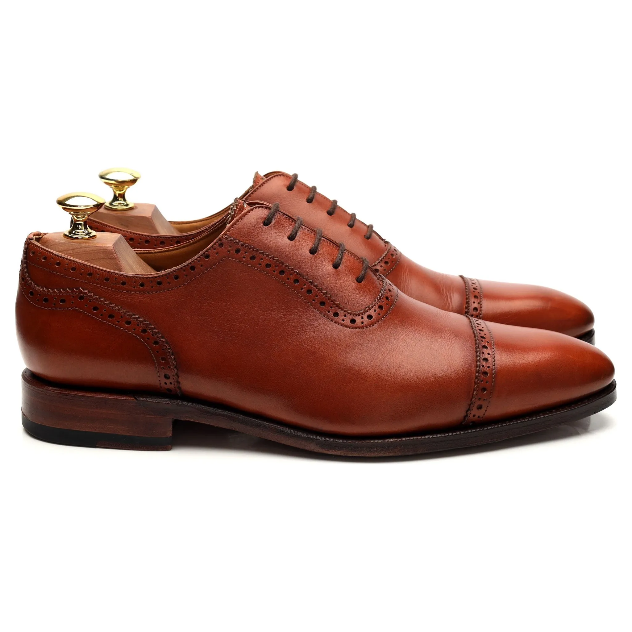 Timeless Appeal '101565' Tan Brown Leather Oxford UK 8