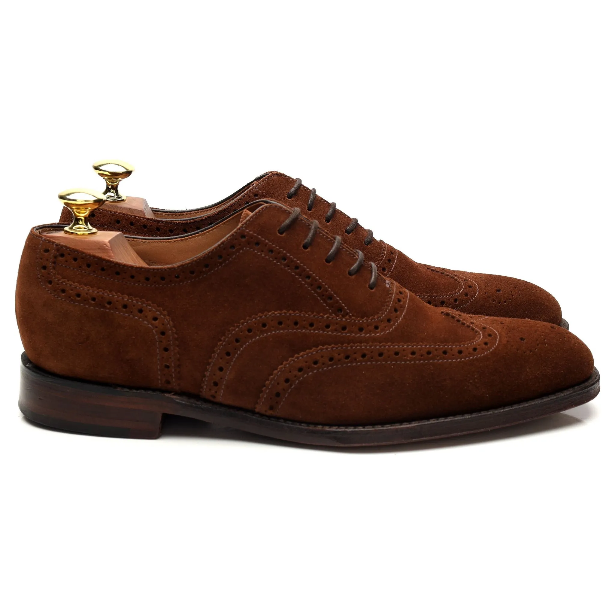 1880 'Buckingham' Brown Suede Oxford Brogues UK 7 F Superior Materials Day To Day