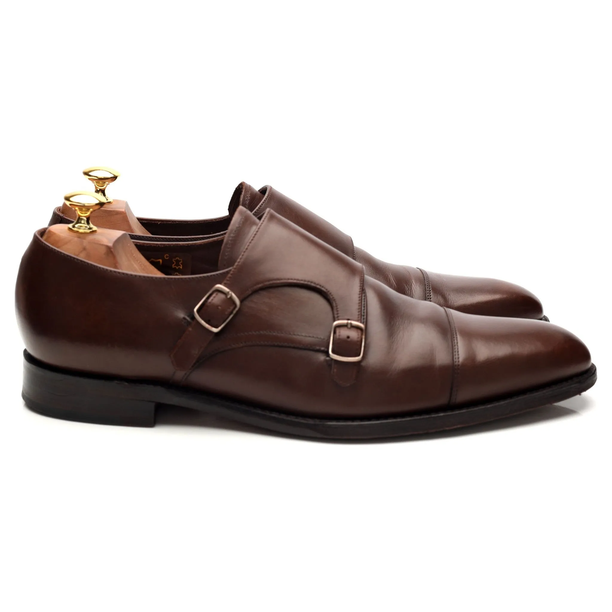 Italian Cut 1880 Legacy 'Wensum' Dark Brown Leather Double Monk Strap UK 10 F