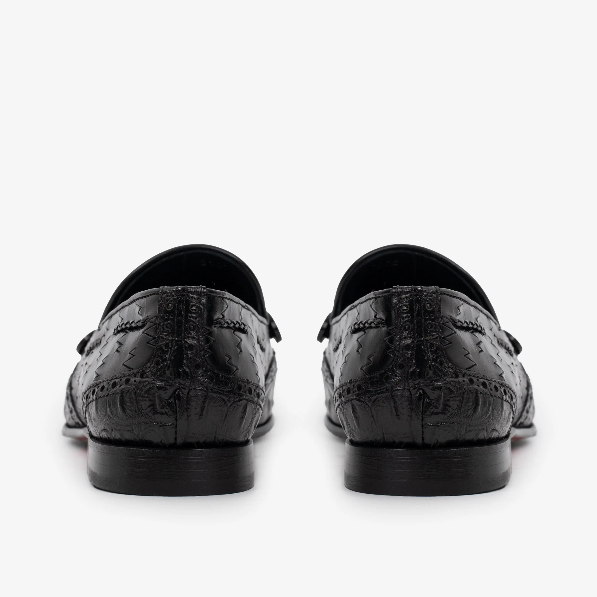 360-Flex The Istanbul Black Leather Tassel Loafer Men Shoe