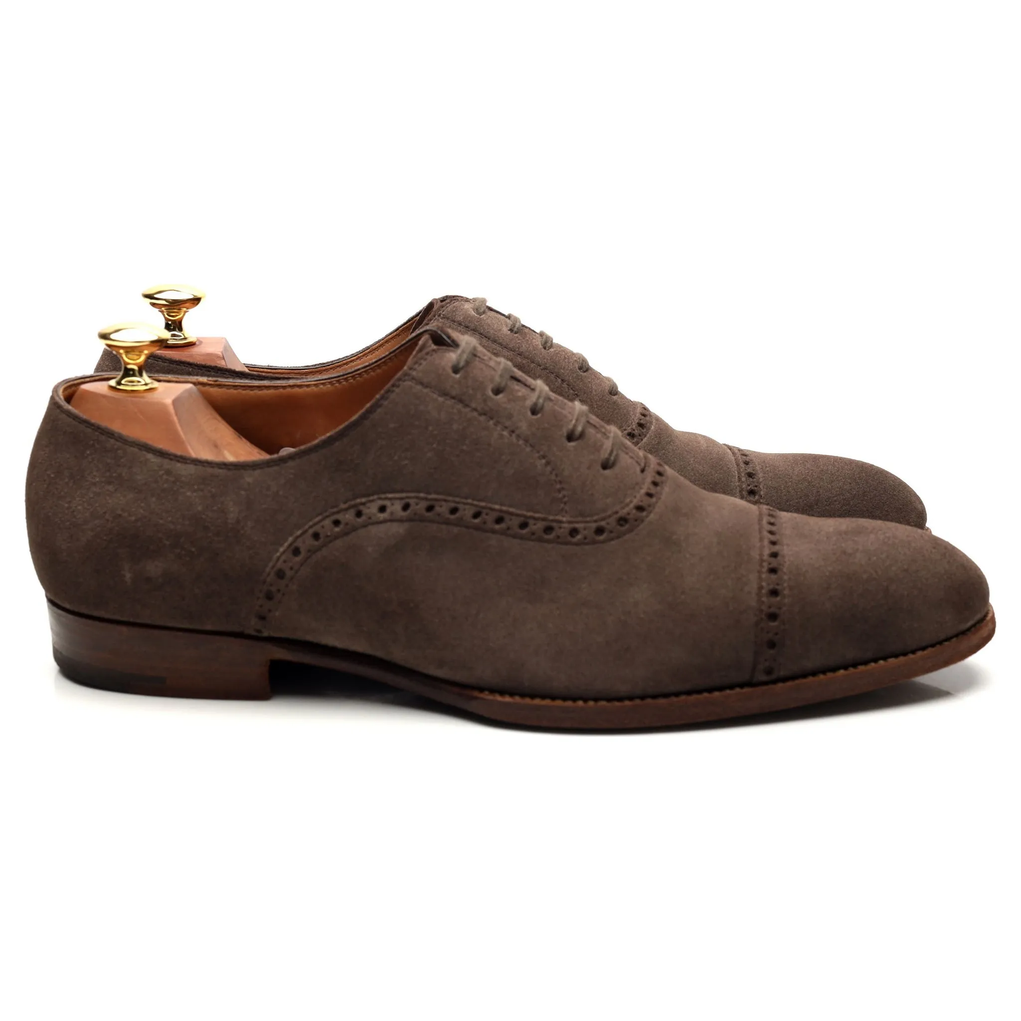 Timeless Style '552B' Light Brown Suede Oxford Semi Brogues UK 9.5 G
