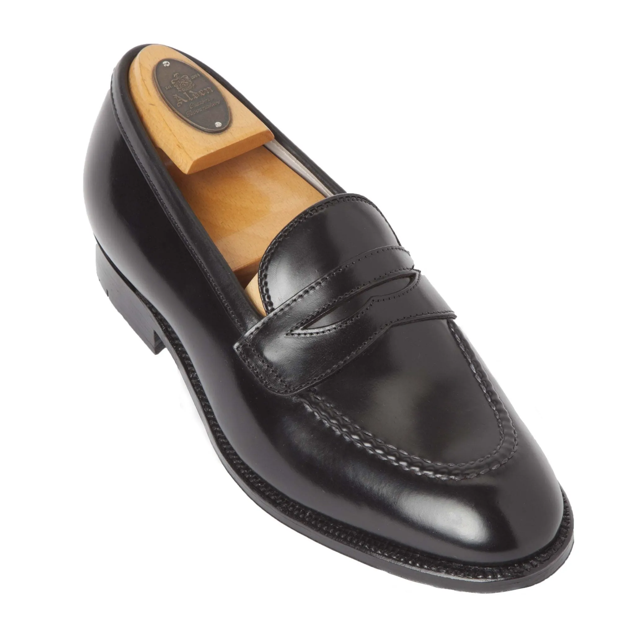 67269 - High Vamp Loafer in Black Shell Cordovan Sleek Finish