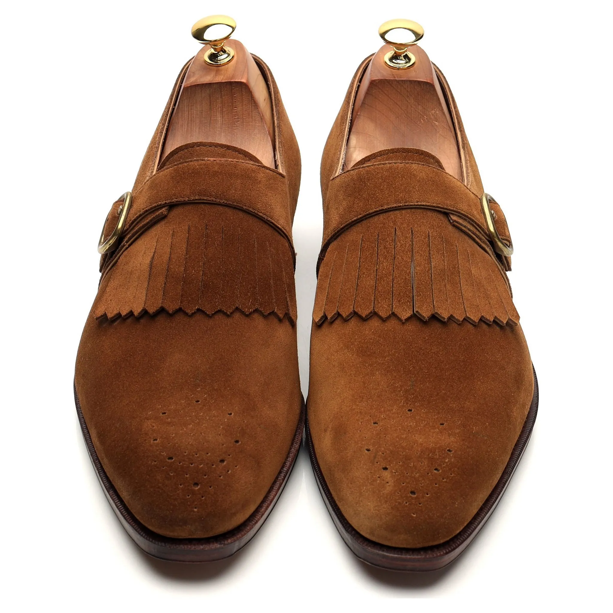 '80149' Snuff Brown Suede Fringed Monk Strap UK 10 - 10.5 Urban Slip-Ons