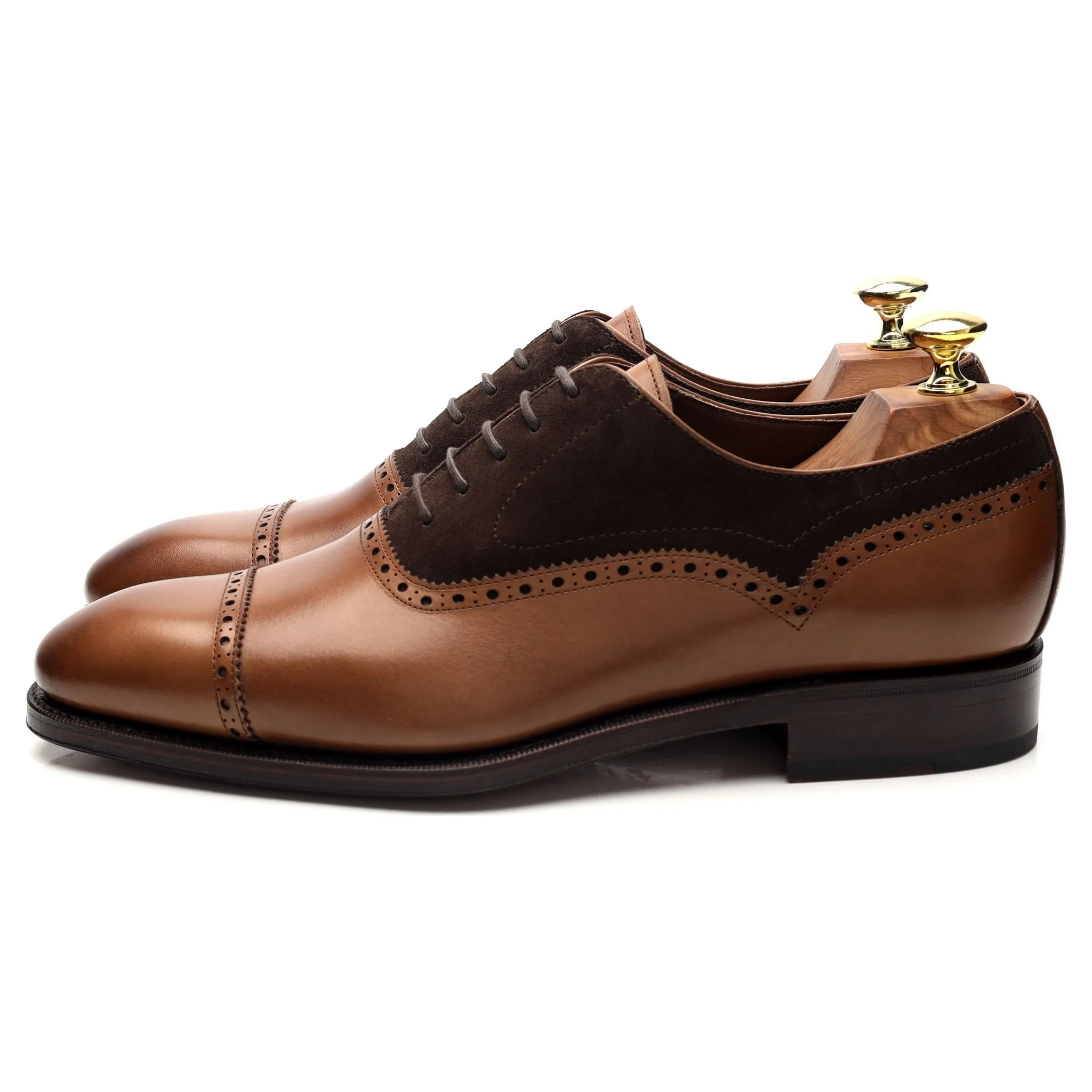 '80460' Brown Leather / Suede Oxford Brogues UK 7 - 12 Slimline