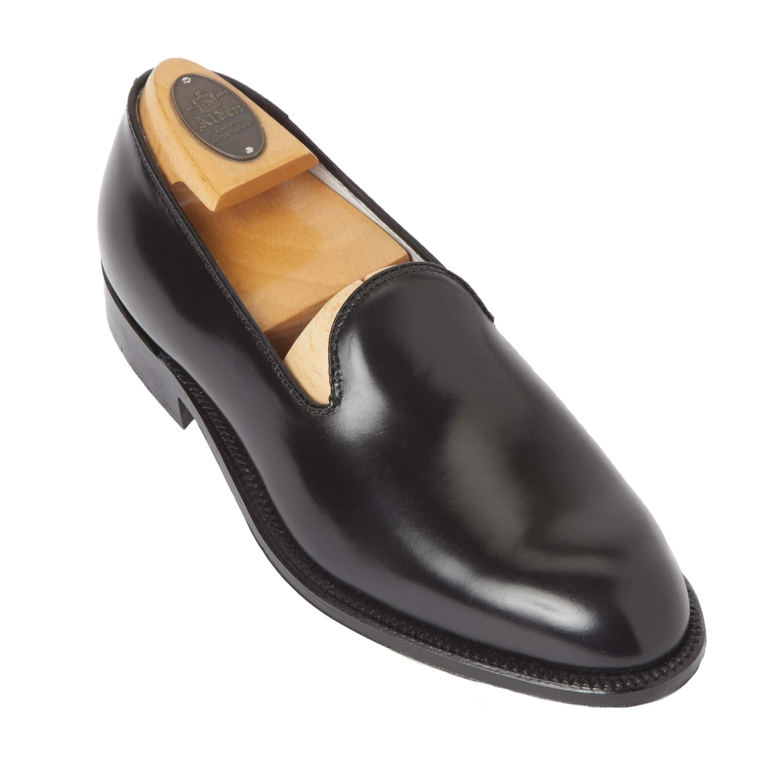 8815 - Plain Toe SlipOn in Black Shell Cordovan Fashionable Comfort