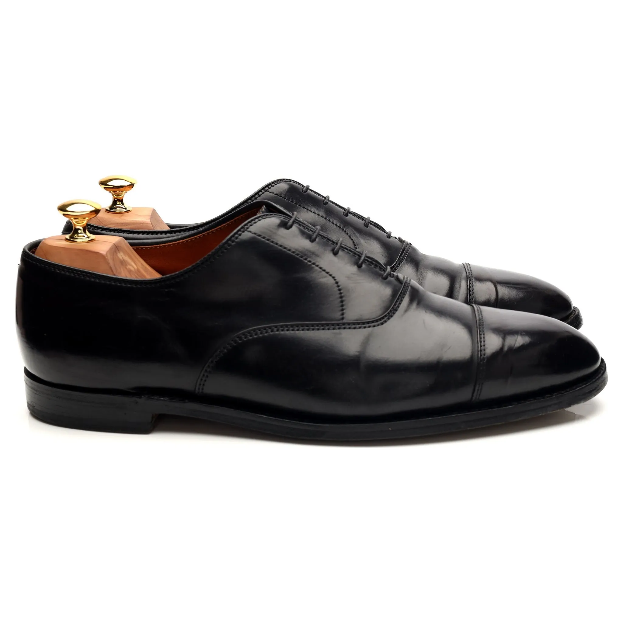'9071' Black Cordovan Leather Oxford UK 11 US 12 D Comfy Fit Soft Leather