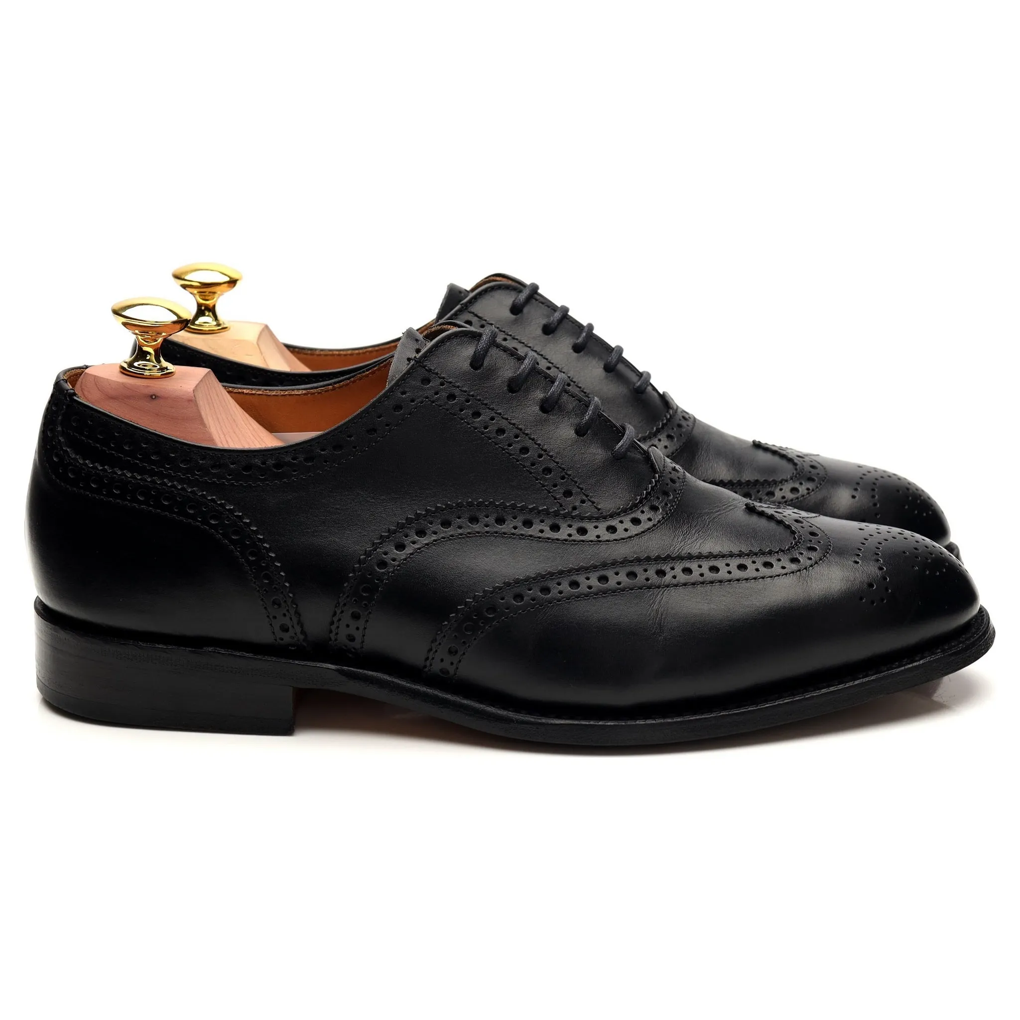 'Epsom' Black Leather Oxford Brogues UK 7 All-Day Wear
