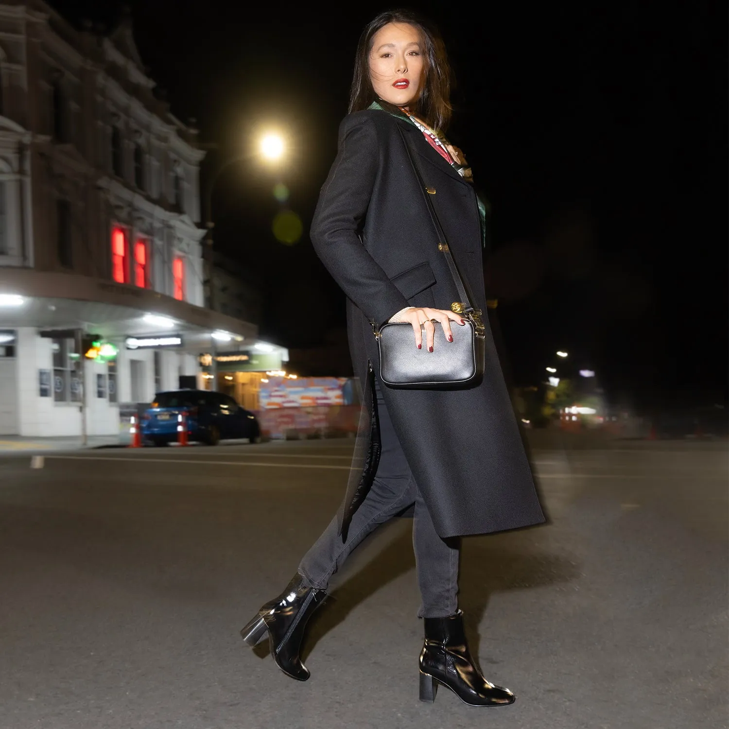 Adjustable Stilettos Ditto Ankle Boot | Black oiled leather