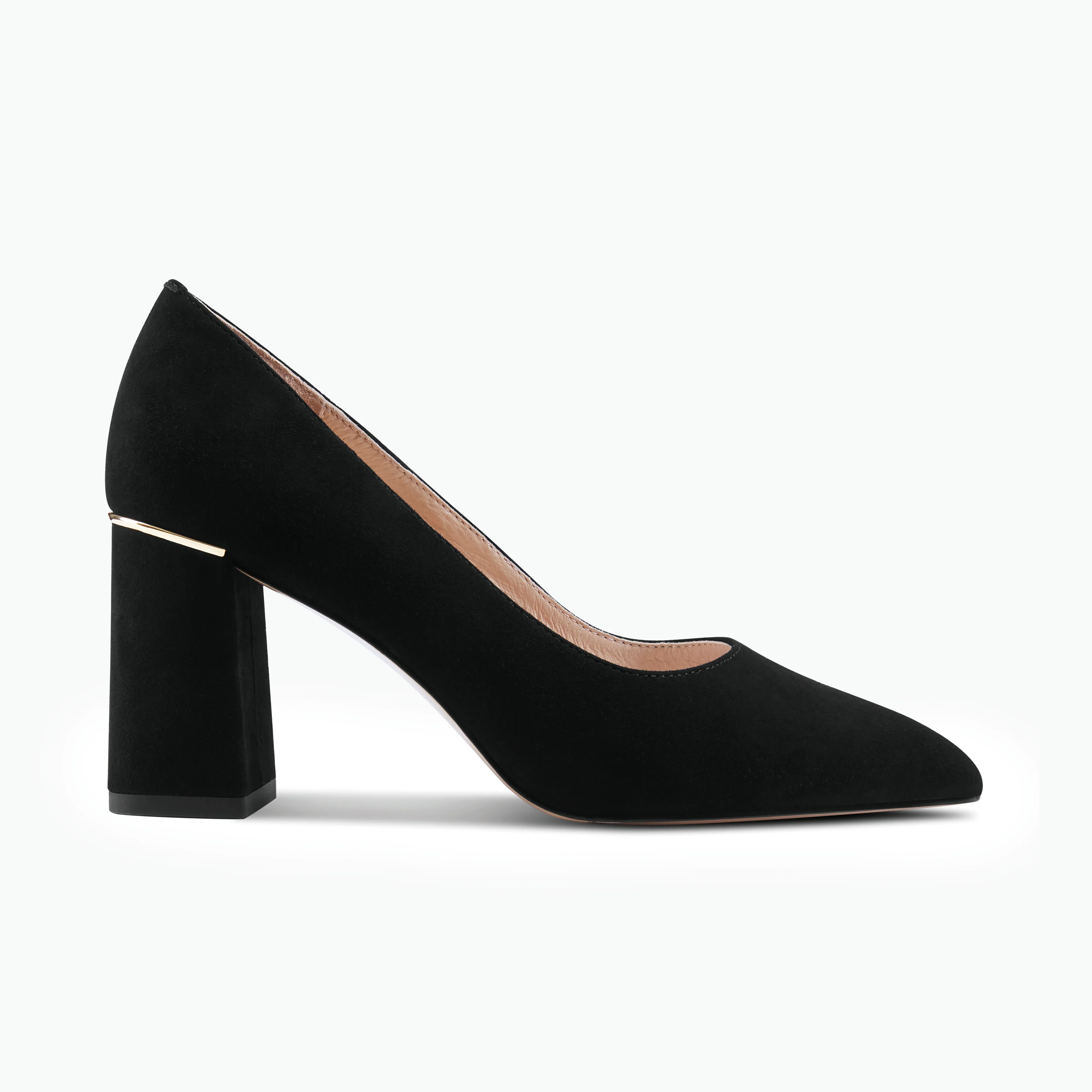 Nova Heel | Black suede Luxe Leather Heels