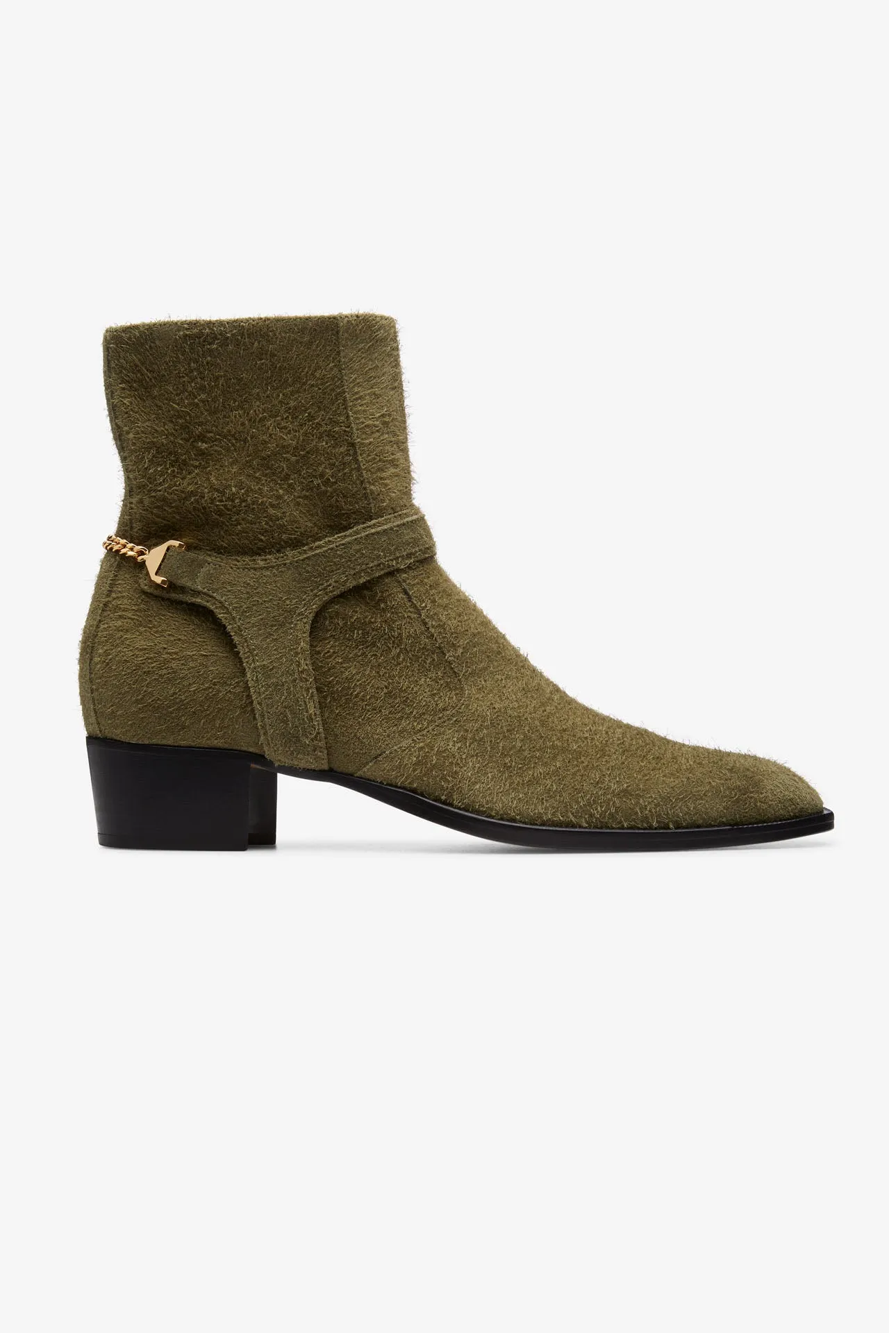 Adjustable Straps Steve Olive Green Suede [Man]