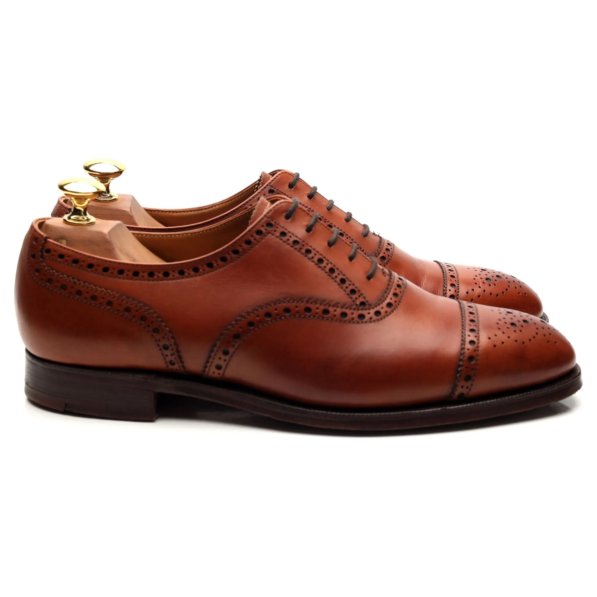 'Westminster' Tan Brown Leather Oxford Brogues UK 6.5 E Office Ready