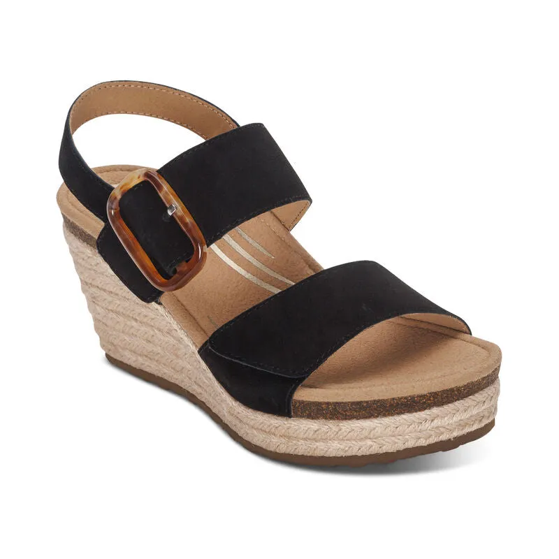 AETREX ASHLEY - BLACK - EW790 Elegant Fashion Sandals