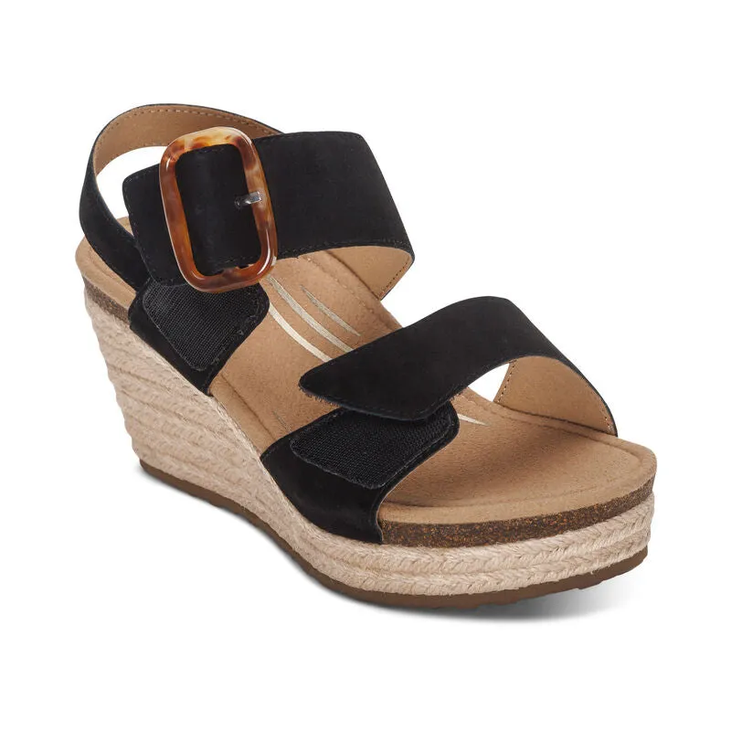 AETREX ASHLEY - BLACK - EW790 Elegant Fashion Sandals