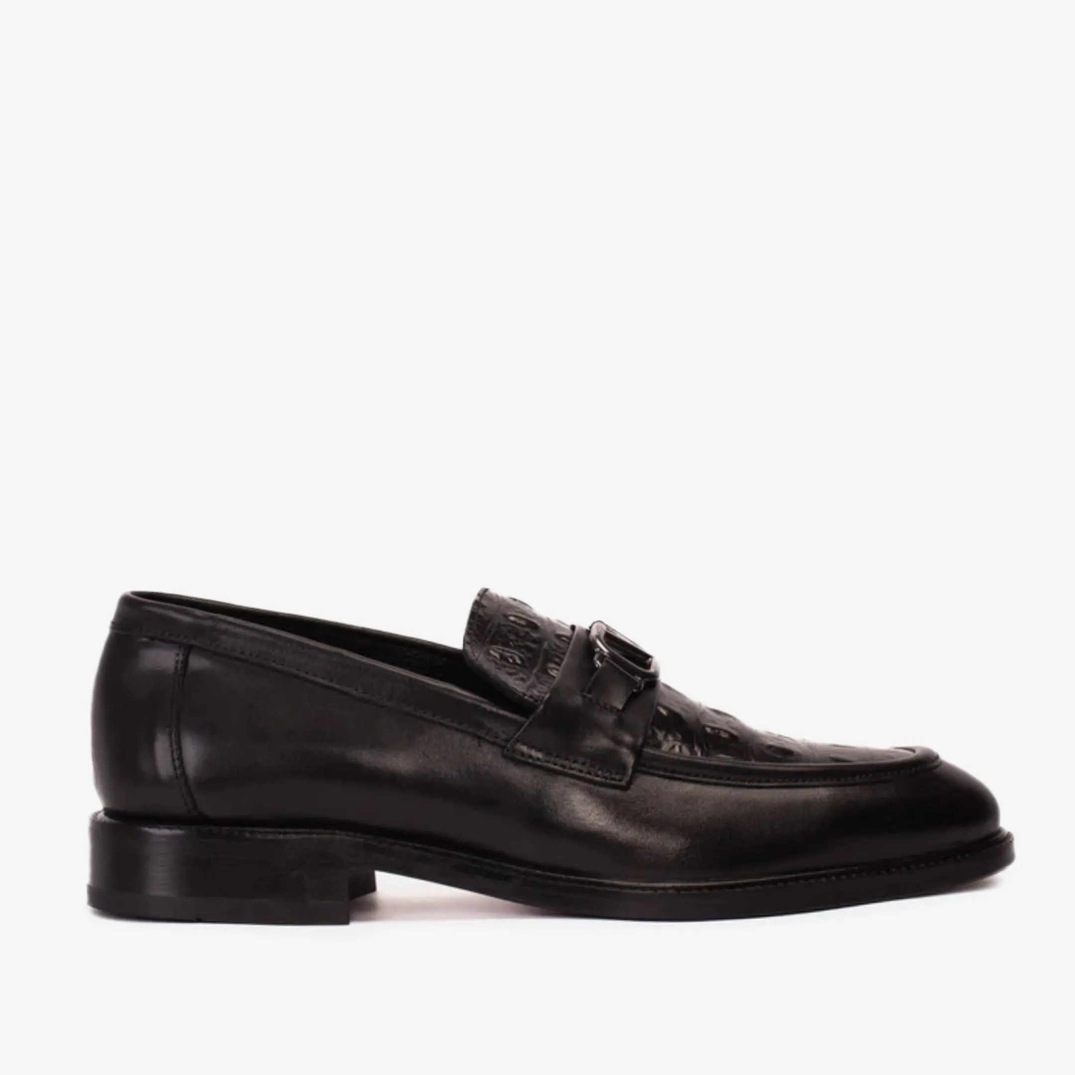 New In Ventilation holes Amsterdam Black Bit Loafer Men Shoe