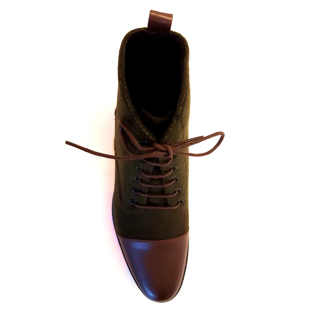 Air Cushioned The Traveler's Toecaps in Forest Green and Dark Brown