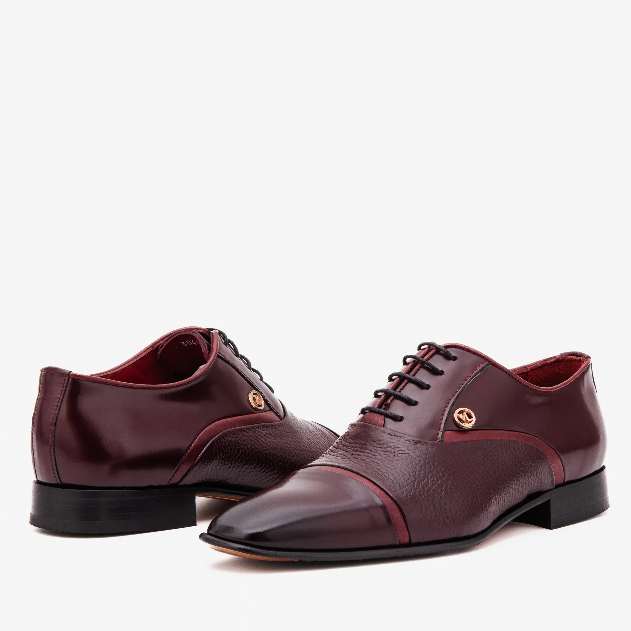 Airy-Step The Rockwell Handmade Burgundy Leather Cap Toe Oxford Men Shoe