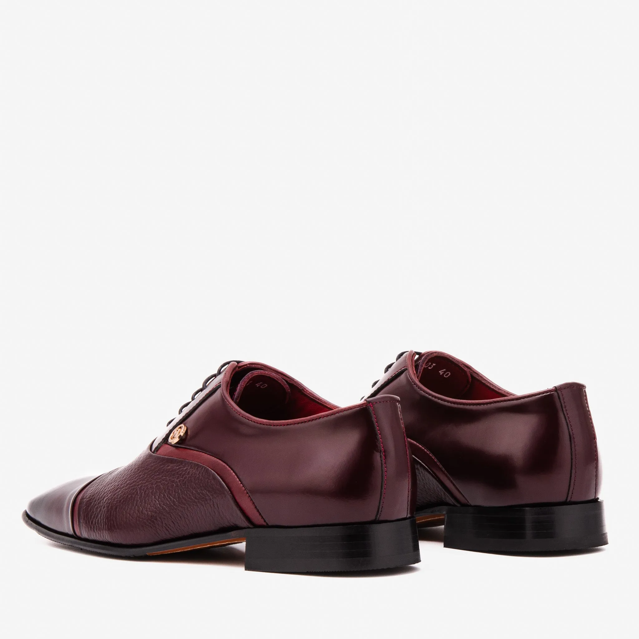Airy-Step The Rockwell Handmade Burgundy Leather Cap Toe Oxford Men Shoe
