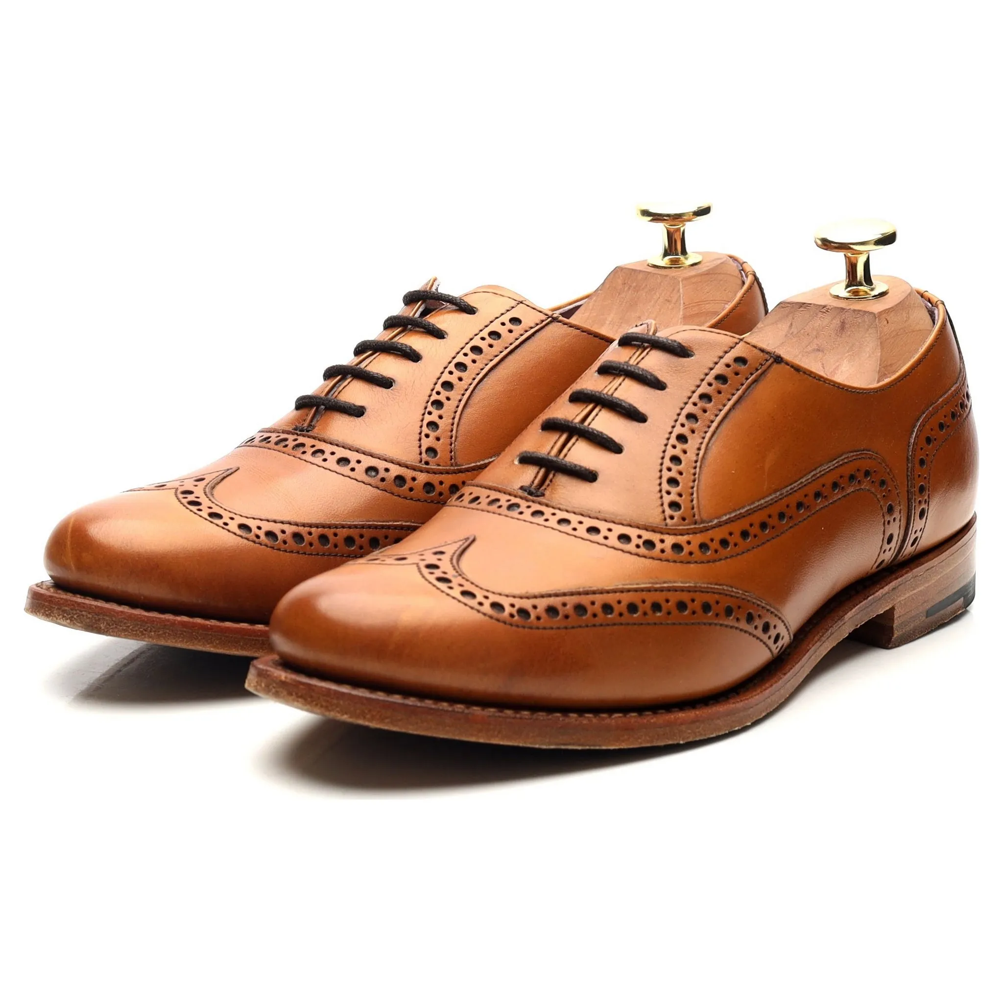 Women's 'Freya' Tan Brown Leather Oxford UK 4.5 D Lace Up Comfort Walking Shoes