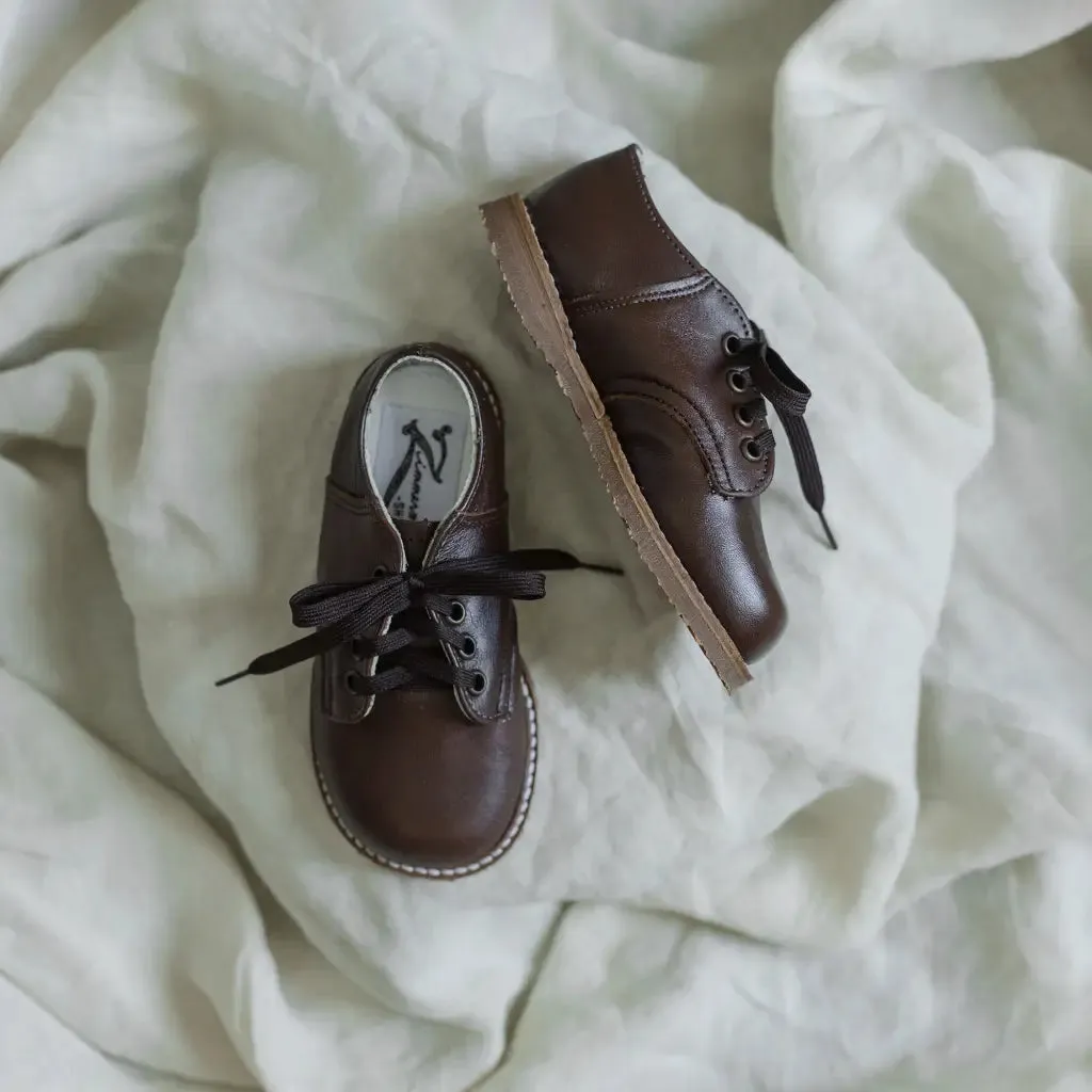Albert Saddle - Brown/Brown Adjustable - strap kids' shoes