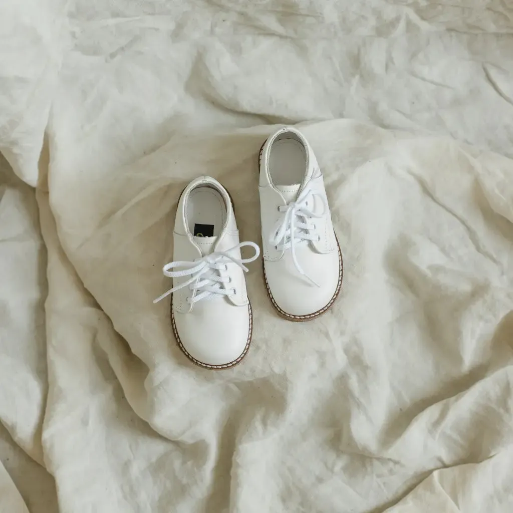 Albert Saddle - White/White Lace Kids