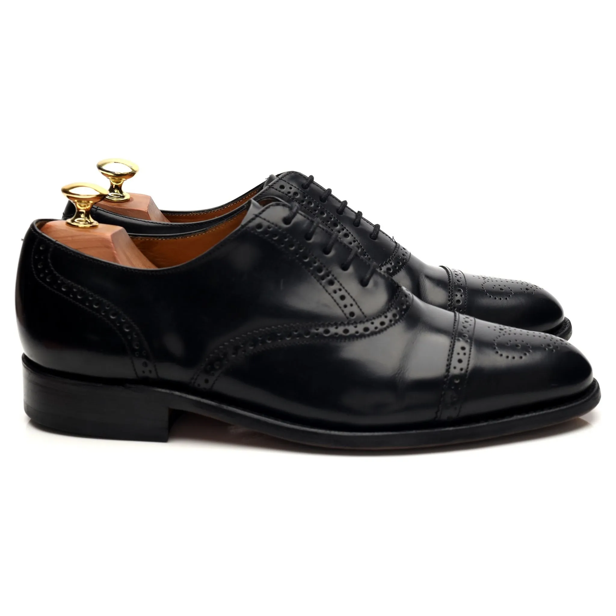 On The Go 'Alfred' Black Leather Oxford Brogues UK 8 G