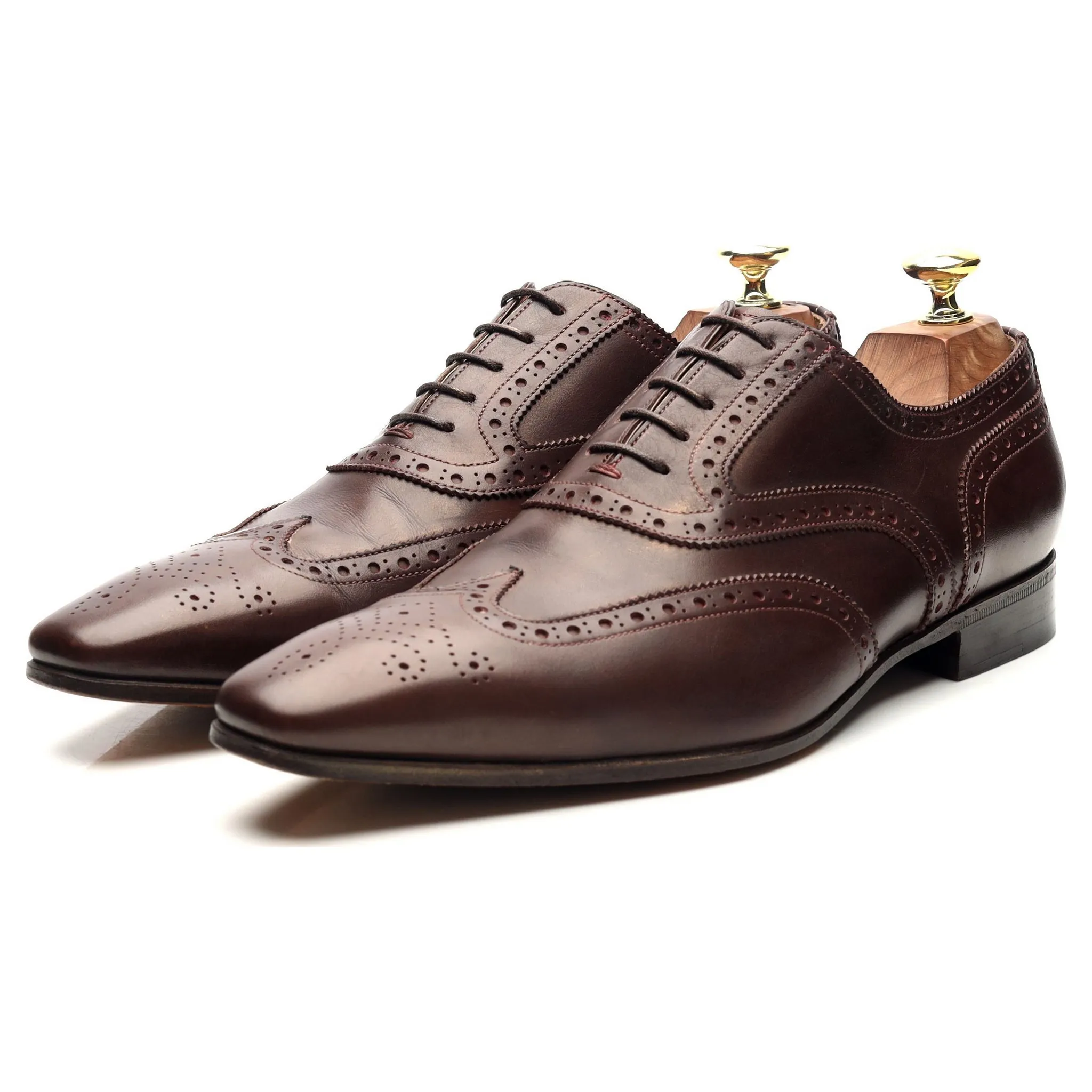 Soft Construction Leather Slip On Dark Brown Leather Oxford Brogues UK 7 F