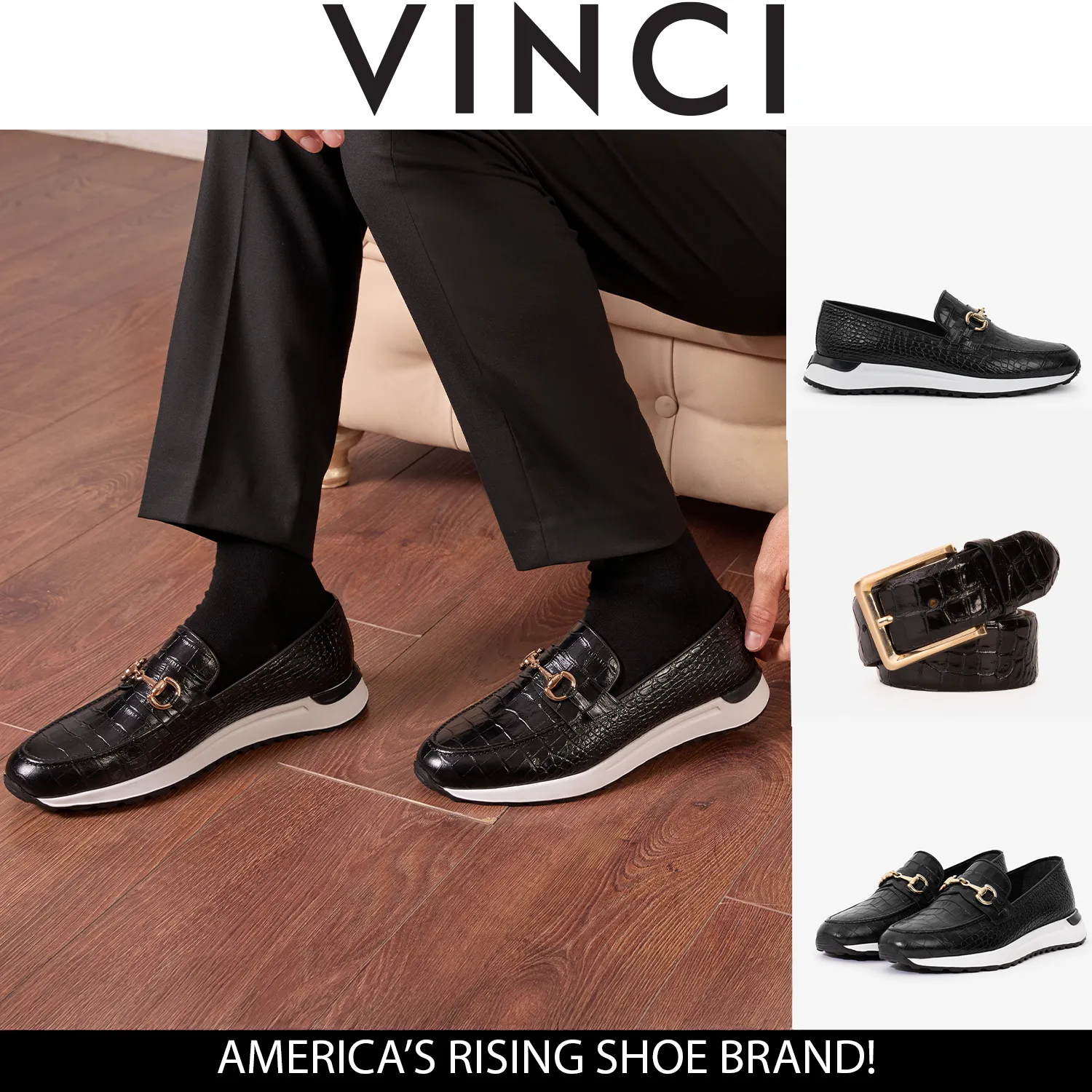 All-Flex The Padova Black Leather Men Sneaker