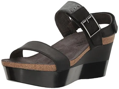 Naot Alpha Wedge Sandal Womens Shoes Oily Coal/Grey/Black