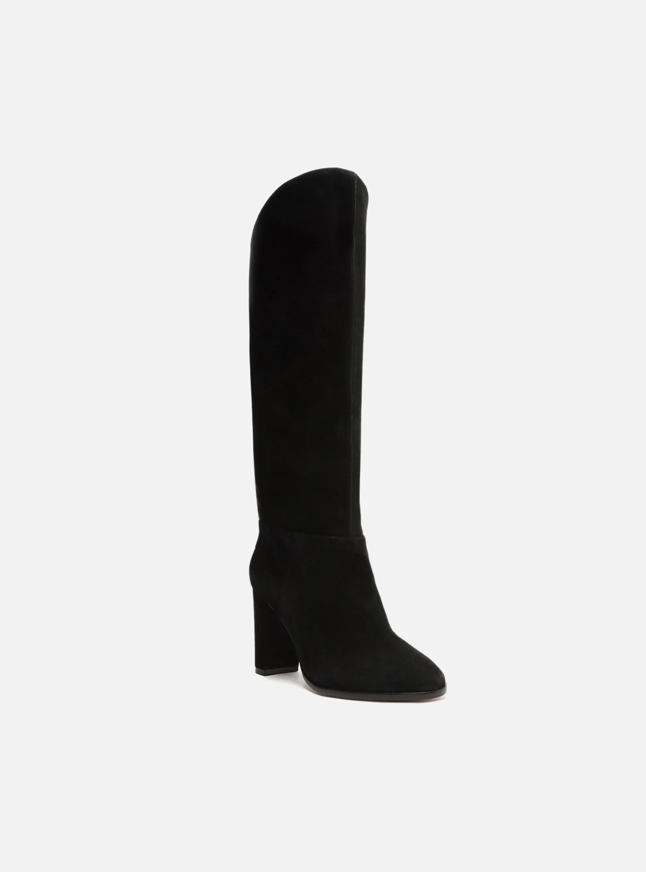 Amara Leather Block Boot Spiked Stilettos