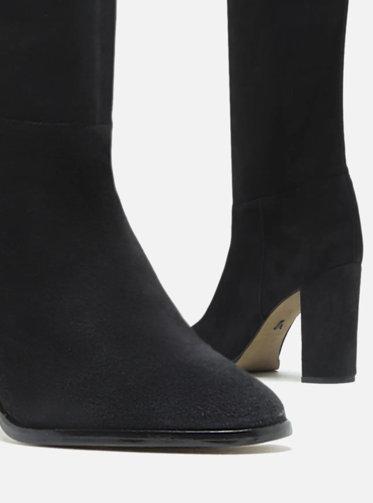 Amara Leather Block Boot Spiked Stilettos