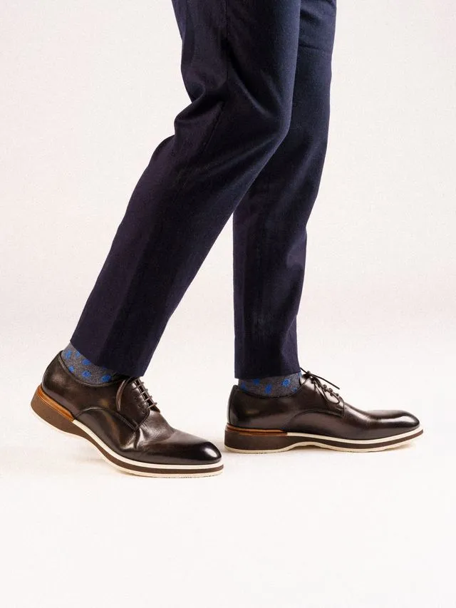 AMBERES DERBY CHOCOLATE Sharp Cap-Toe