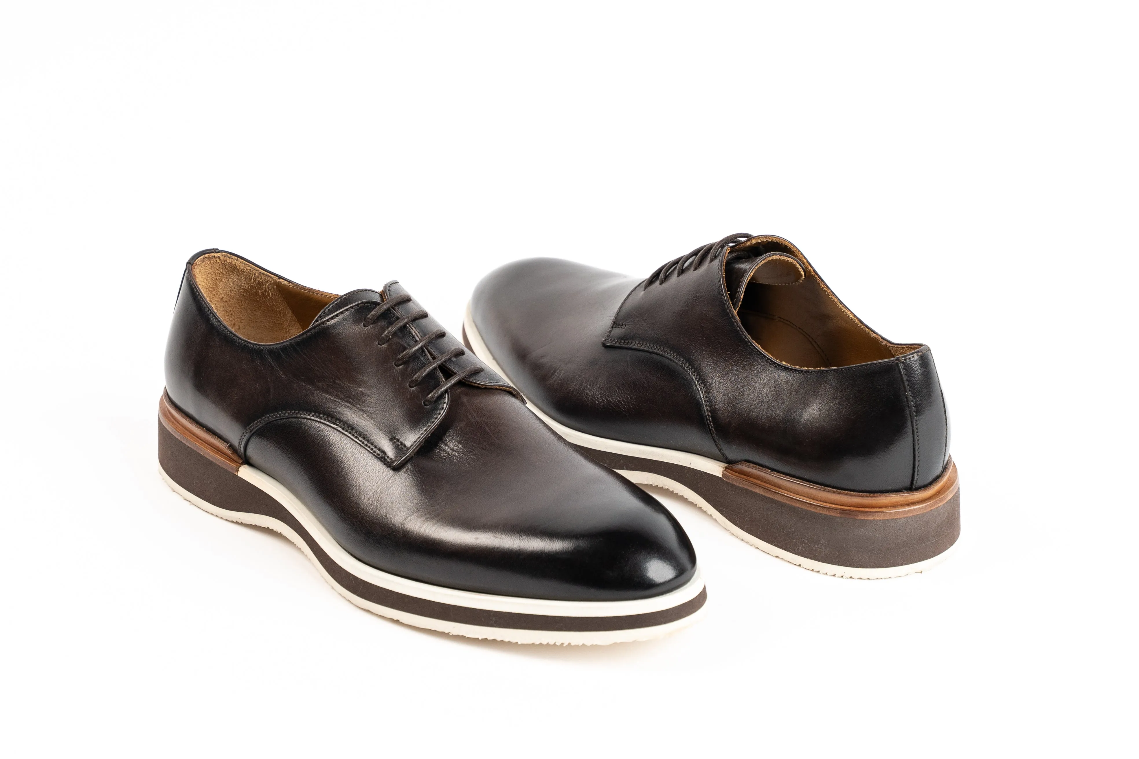 AMBERES DERBY CHOCOLATE Sharp Cap-Toe