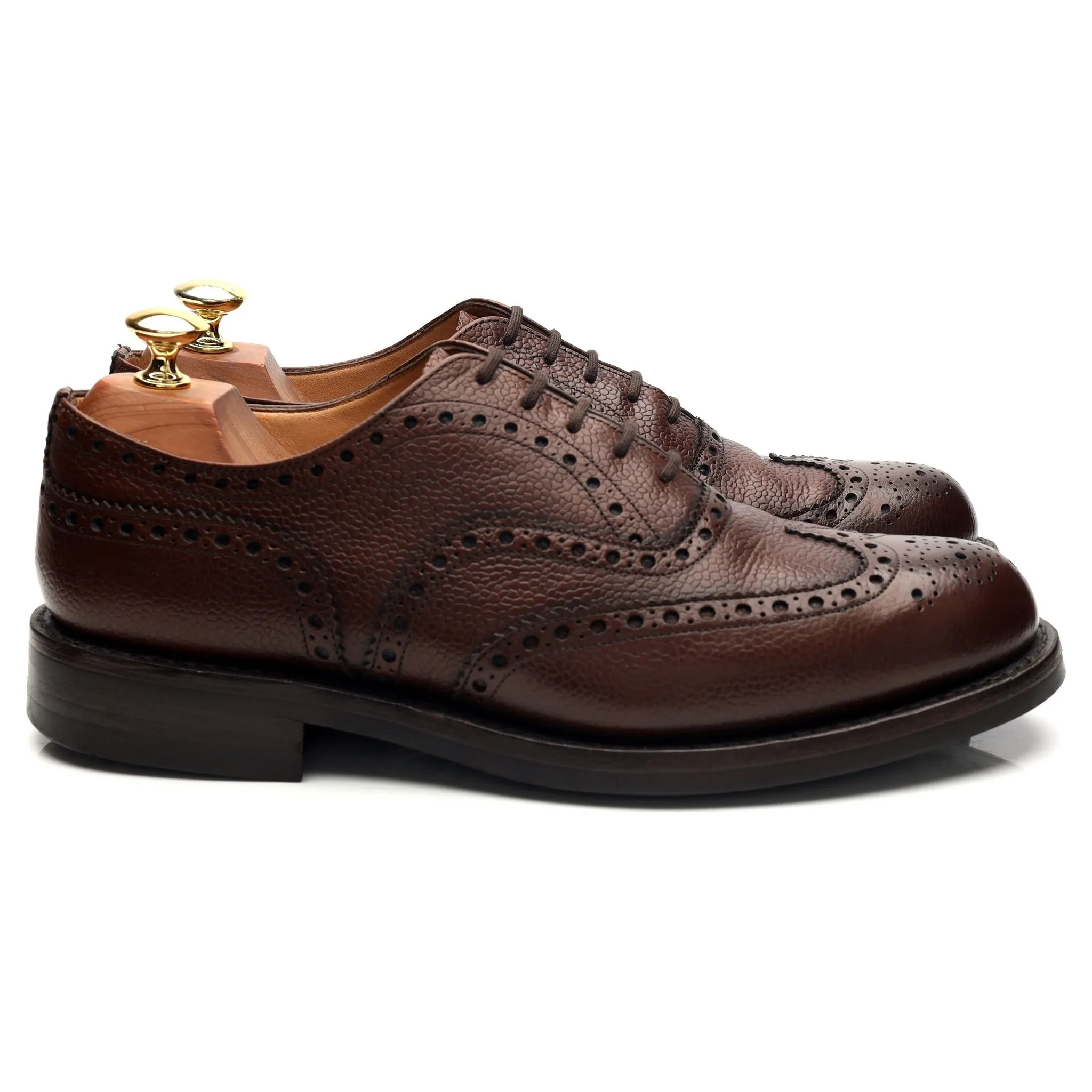 Sophisticated Look Premium Fit 'Amersham' Dark Brown Grain Leather Oxford Brogues UK 8 F