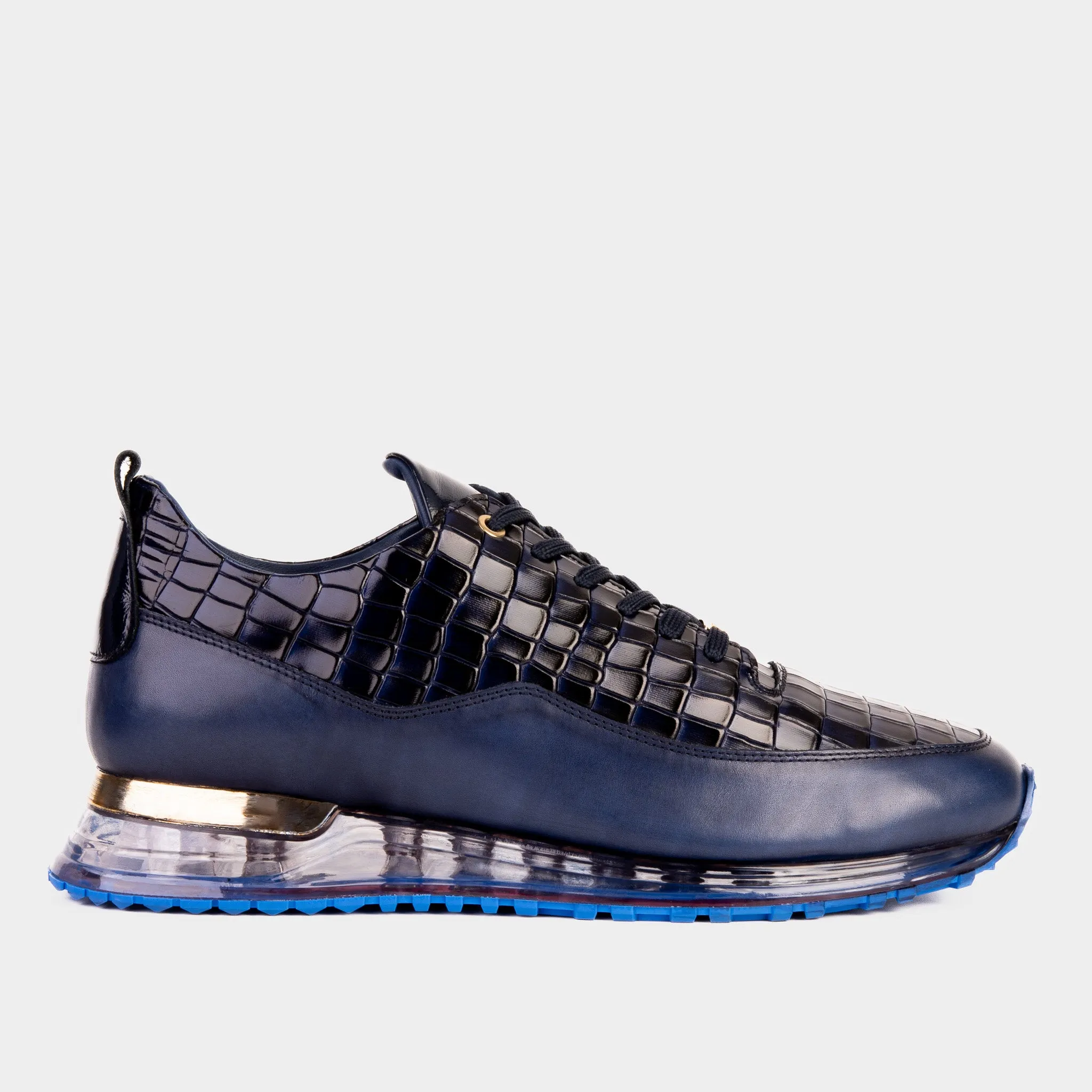 The Marseille Navy Blue Leather Men Sneaker Form Ease Stride Easy