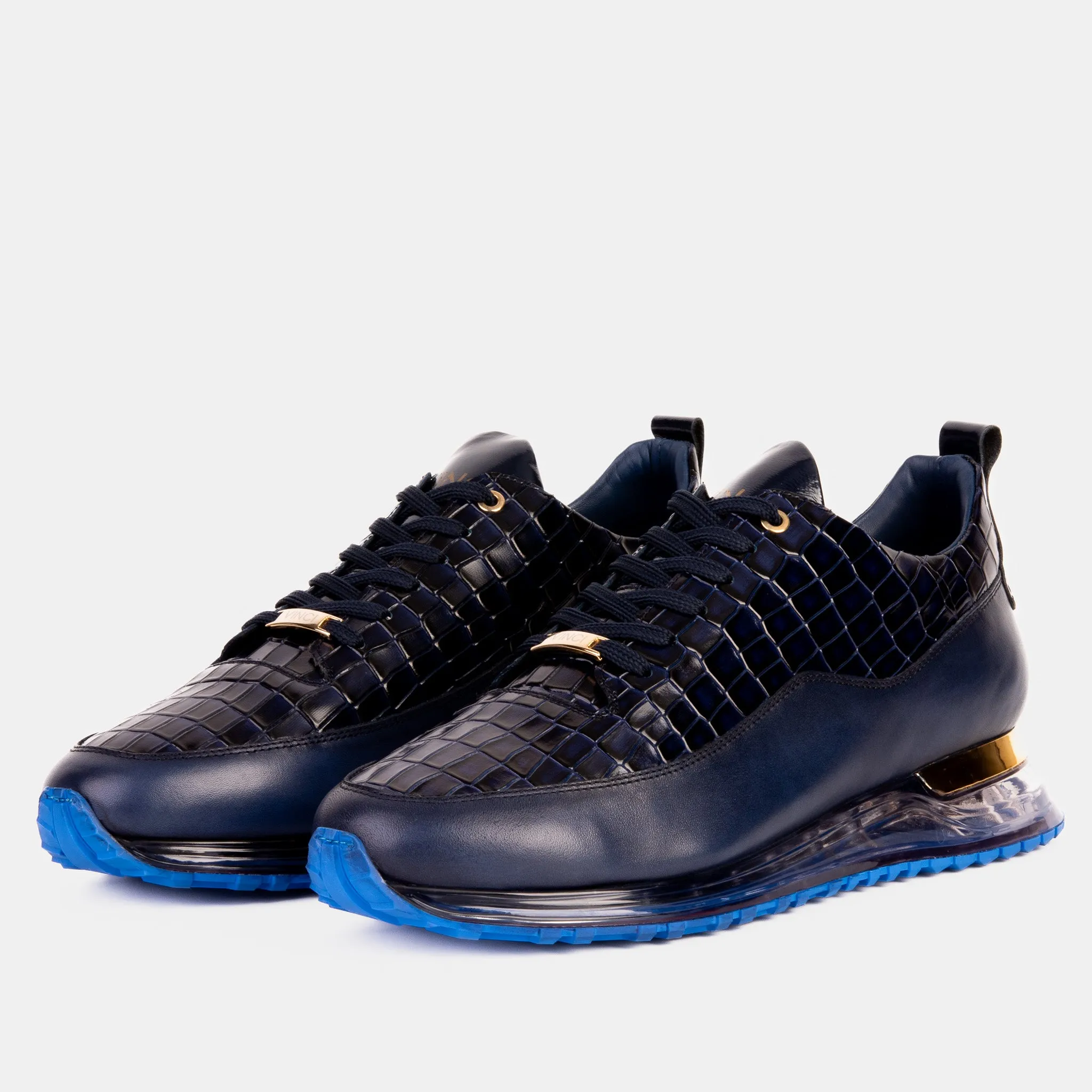 Angled-Heel The Marseille Navy Blue Leather Men Sneaker