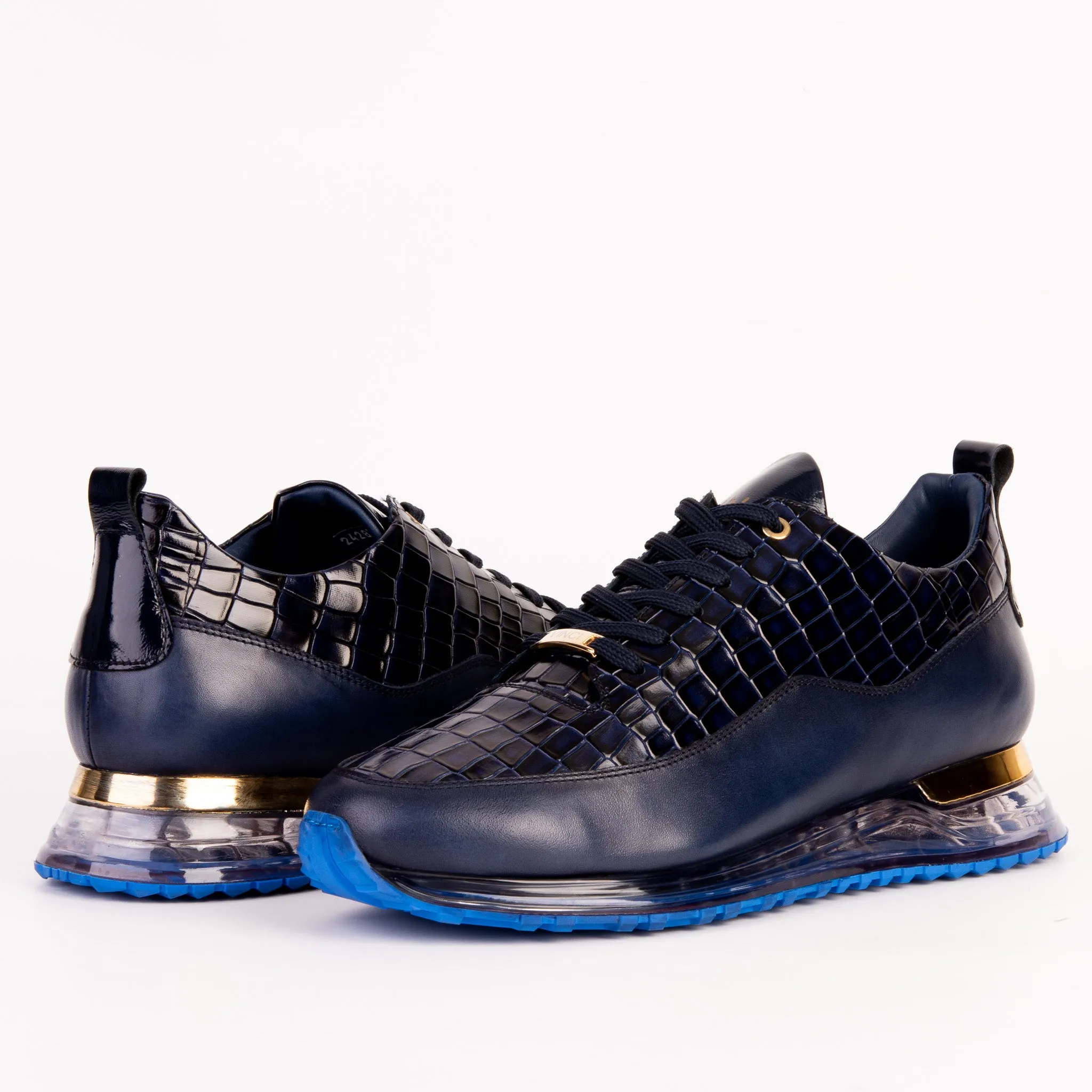 Angled-Heel The Marseille Navy Blue Leather Men Sneaker