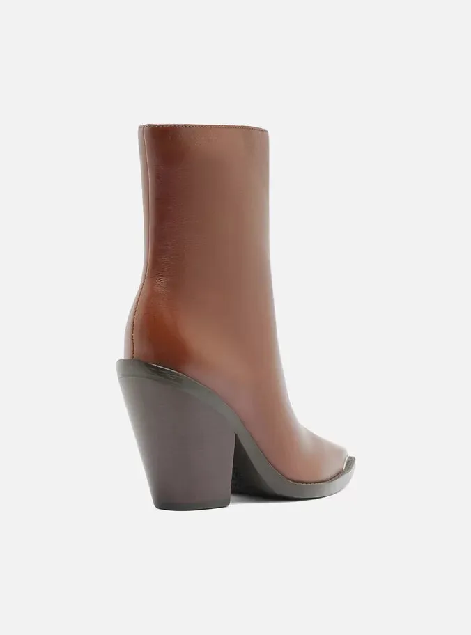 Ankle Strap Heels Peyton Leather Block Boot