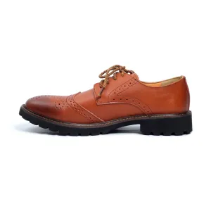 The Roguish Brogues in Light Brown Durable Sole Everyday Use