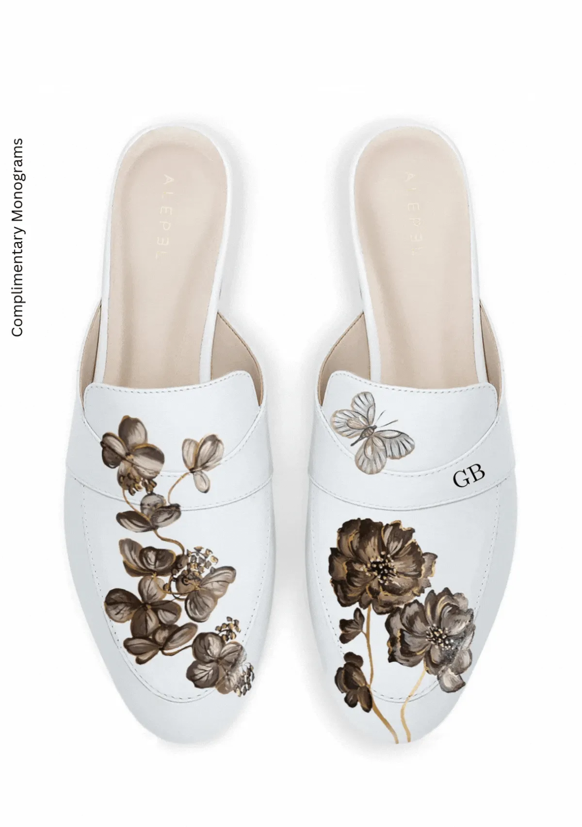 Anti Odor Coffee Flowers White Mule