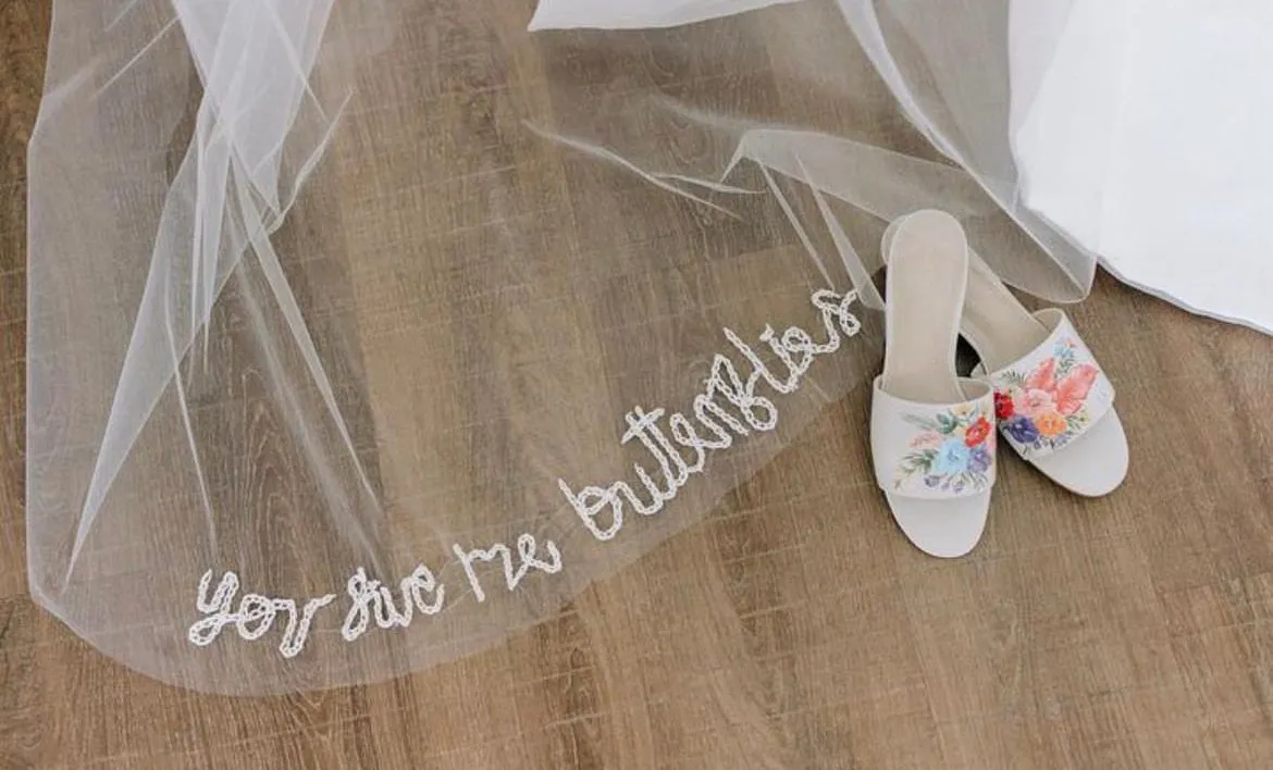 Anti-skid sole Bridal Bouquet White Slide