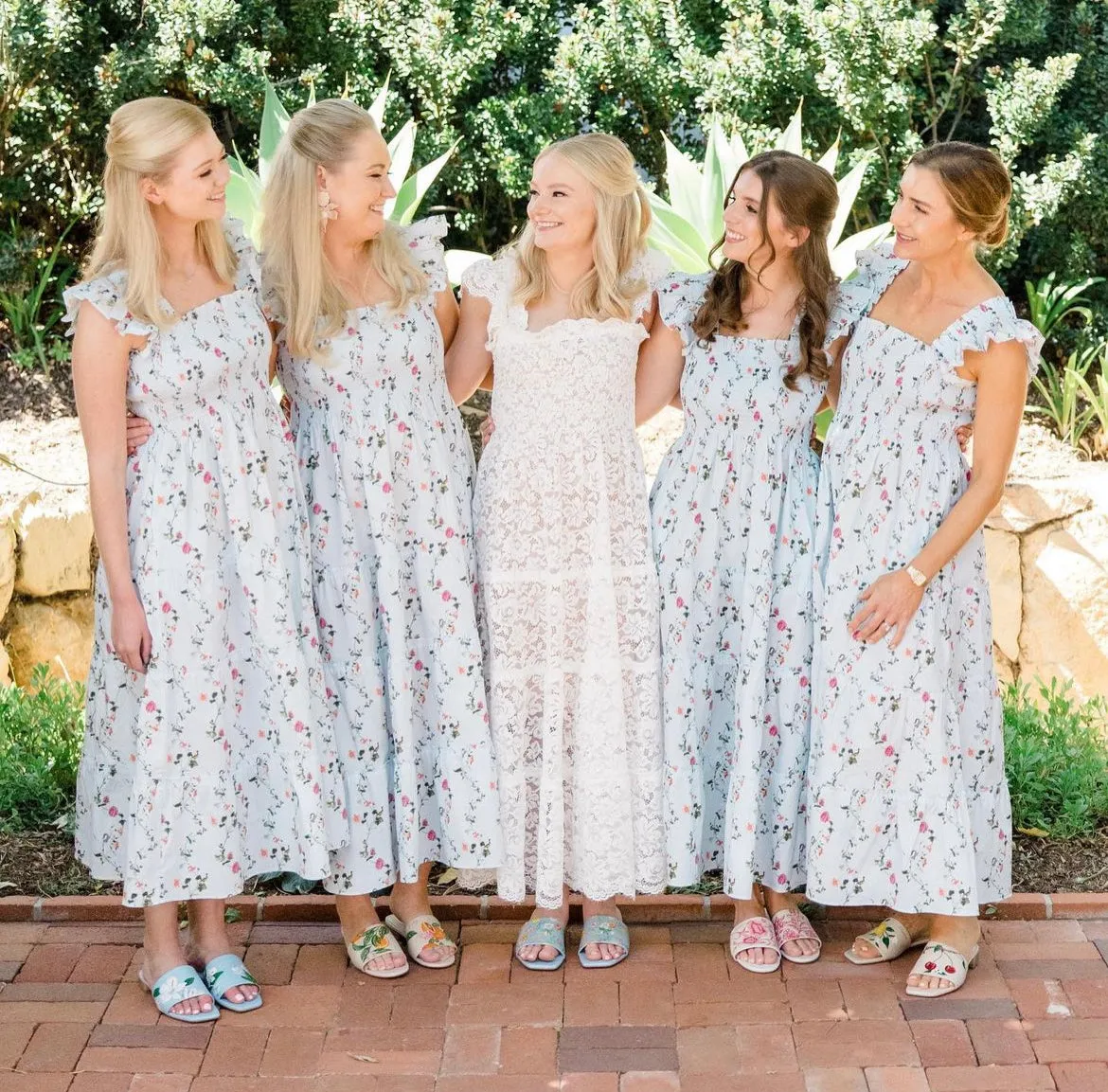 Anti-skid sole Bridal Bouquet White Slide