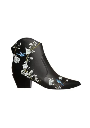 Japanese Garden Black Cowboy Boot Athletic Edge