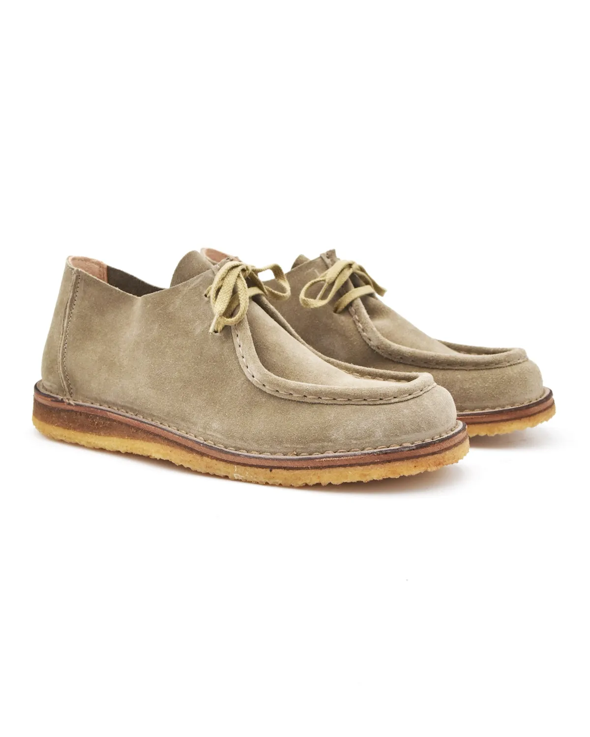 Astorflex Beenflex Wallabee Shoe in Stone Suede Hook And Loop