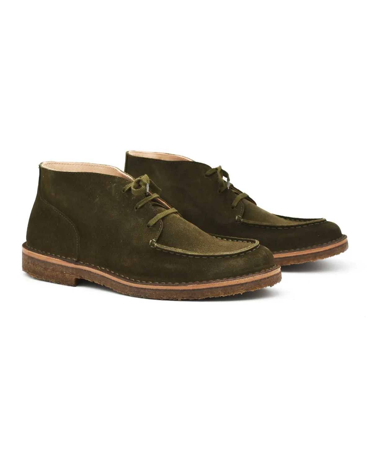 Astorflex Deukeflex 3-Eye Chukka in Forest Green Suede Slip Guard