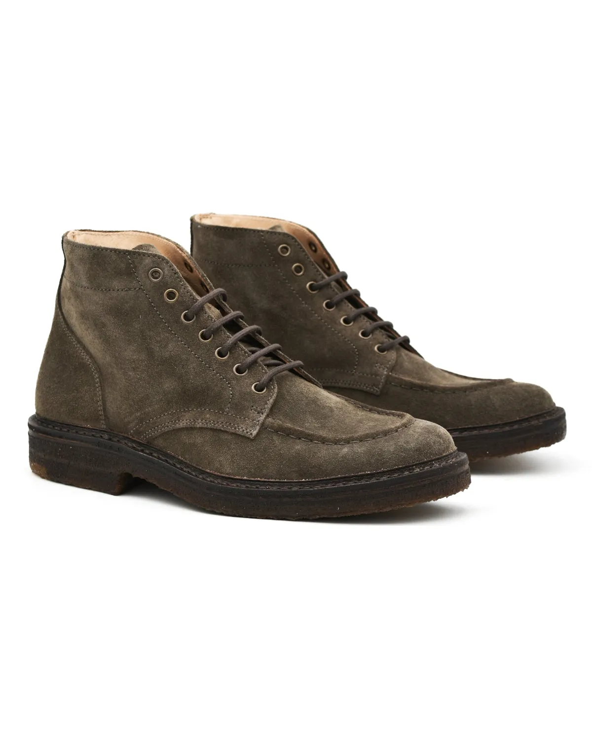 Astorflex Nuvoflex Mocc Toe Boot in Dark Khaki Suede Grip Zone