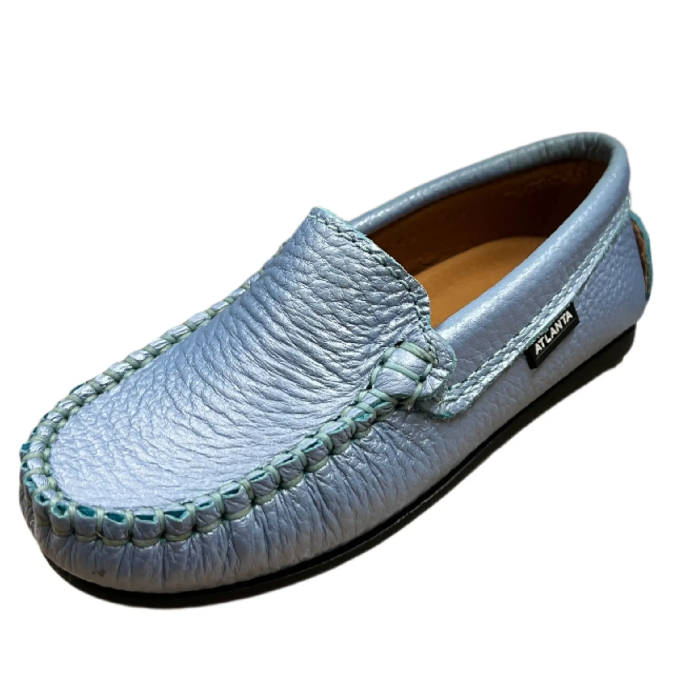 Dancing - related kids' shoes Atlanta Moccasin Boy's and Girl's Originals 015 Plain Vamp Loafers - Blue Cashemire Foggi