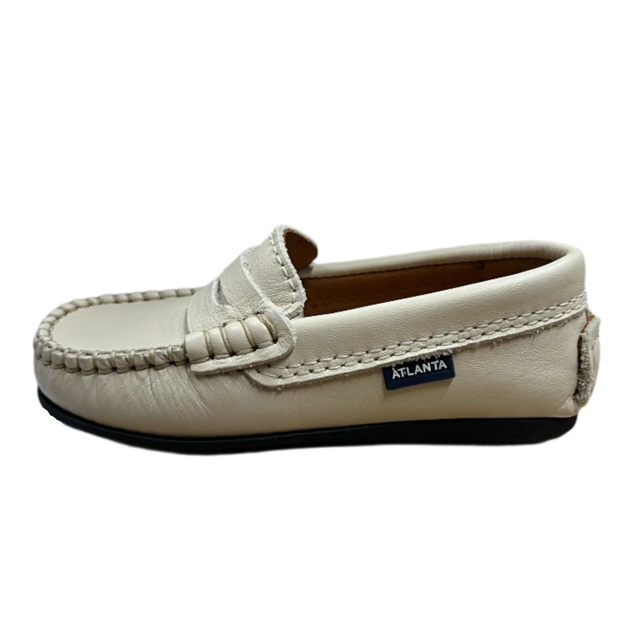Atlanta Moccasin Boy's and Girl's Originals 032 Penny Loafer - Sand Smooth Zip Kids
